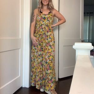 Yellow floral maxi dress